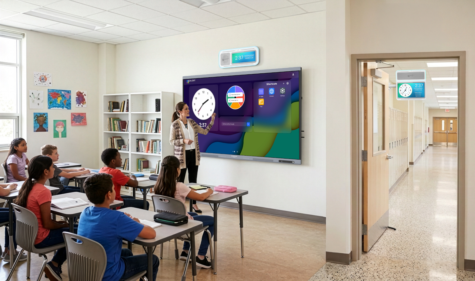 Clevertouch Focus conectando un aula con la comunicación del campus
